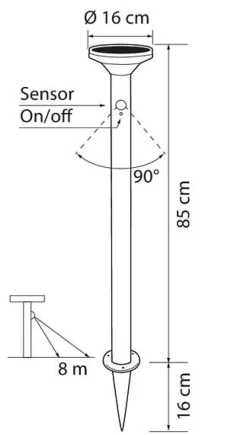 Arlo pullert Utendørs, Solcelle -85cm
