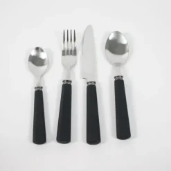 Bestikk 24 deler -Black rubber