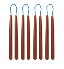 Dipped Candles, Rust – Set of 8