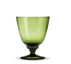 Flow glass med stett olivengrønn