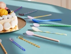 Glass-skjeer – 2 stk Lys blå og Grønn