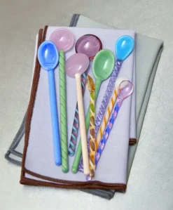 Glass-skjeer – 2 stk Lys blå og Grønn