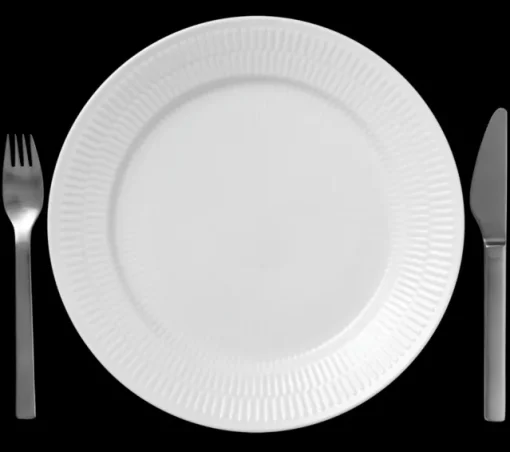 Hvit Riflet – Flat tallerken Ø27cm