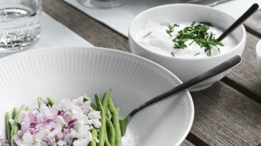 Hvit Riflet – Skål 73 cl
