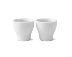 Hvit riflet -Eggeglass -2pk