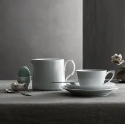 Hvit riflet -Eggeglass -2pk