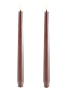 LED Kronelys 2pk, Brun 25cm