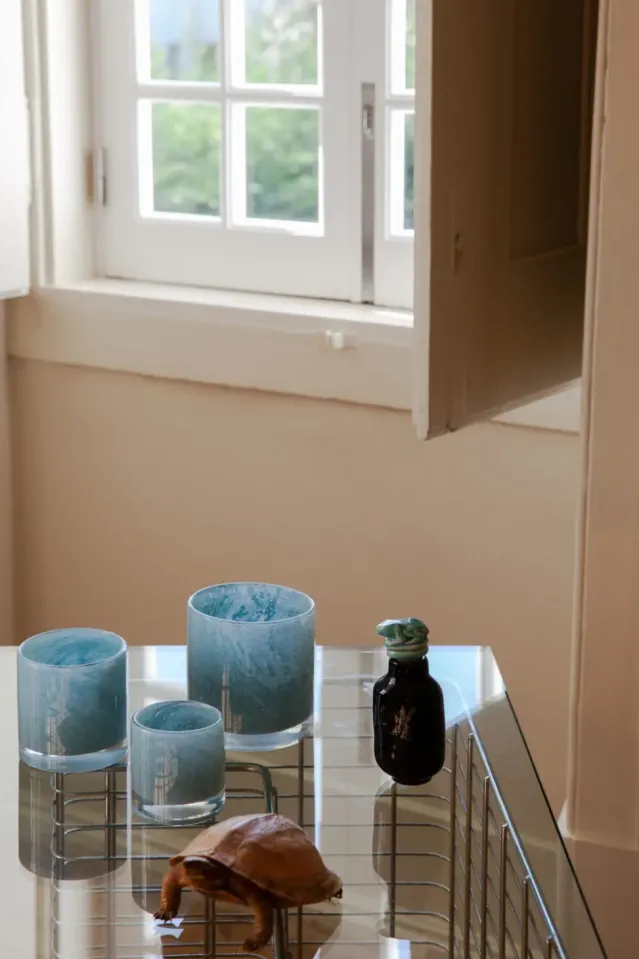 Nilla telysholder -Lysblå, 10cm