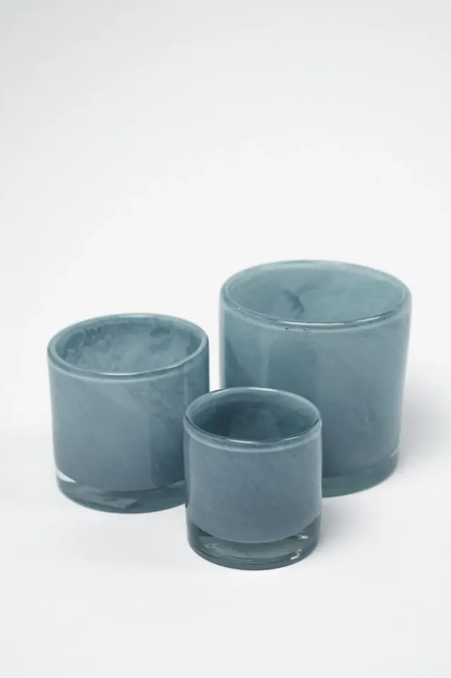 Nilla telysholder -Lysblå, 10cm