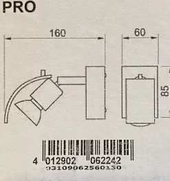 PRO Vegglampe – Krom
