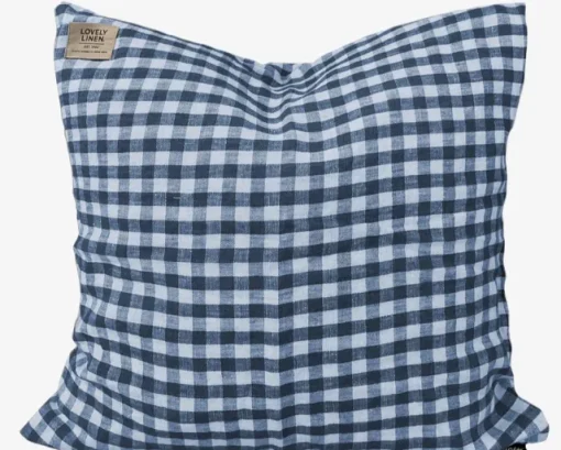 Putetrekk i Lin 50×50 – Square Denim Blue