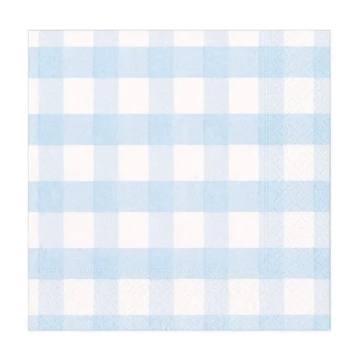 Servietter lunsj – Gingham Lysblå