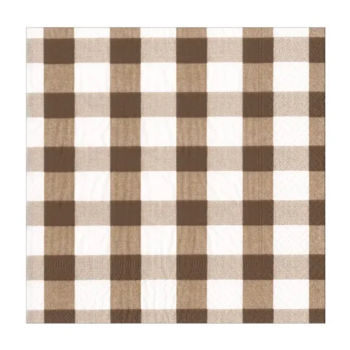 Servietter lunsj -Gingham Sjokolade
