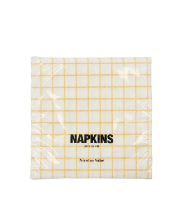 Servietter 40pk gule ruter