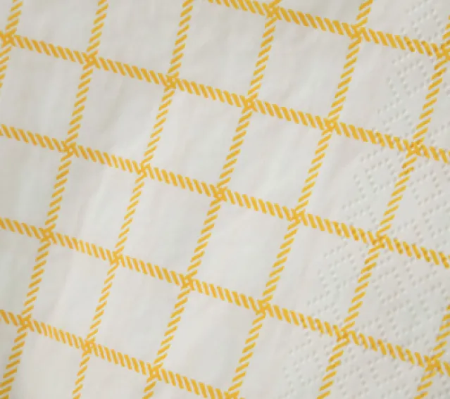 Servietter 40pk gule ruter