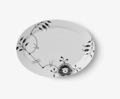 Sort Mega – Oval Tallerken 28 cm