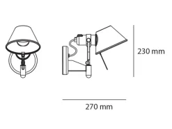 Tolomeo Faretto vegglampe med bryter