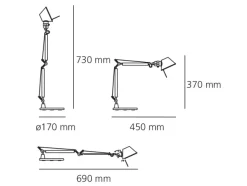 Tolomeo Mini bordlampe m/base
